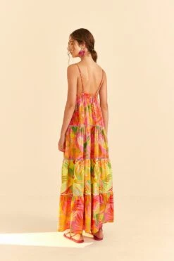 Farm Rio Mixed Painted Birds Maxi Dress 10 Farm Rio Mixed Painted Birds Maxi Dress -Farm Rio 309301 04