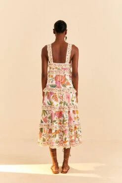 Farm Rio Off-White Macaw Bloom Midi Dress 11 Farm Rio Off-White Macaw Bloom Midi Dress -Farm Rio 309302 04