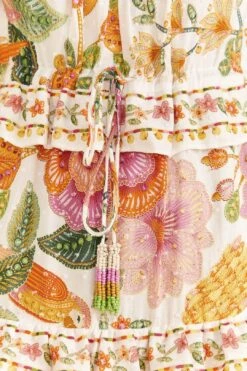 Farm Rio Off-White Macaw Bloom Midi Dress 12 Farm Rio Off-White Macaw Bloom Midi Dress -Farm Rio 309302 05