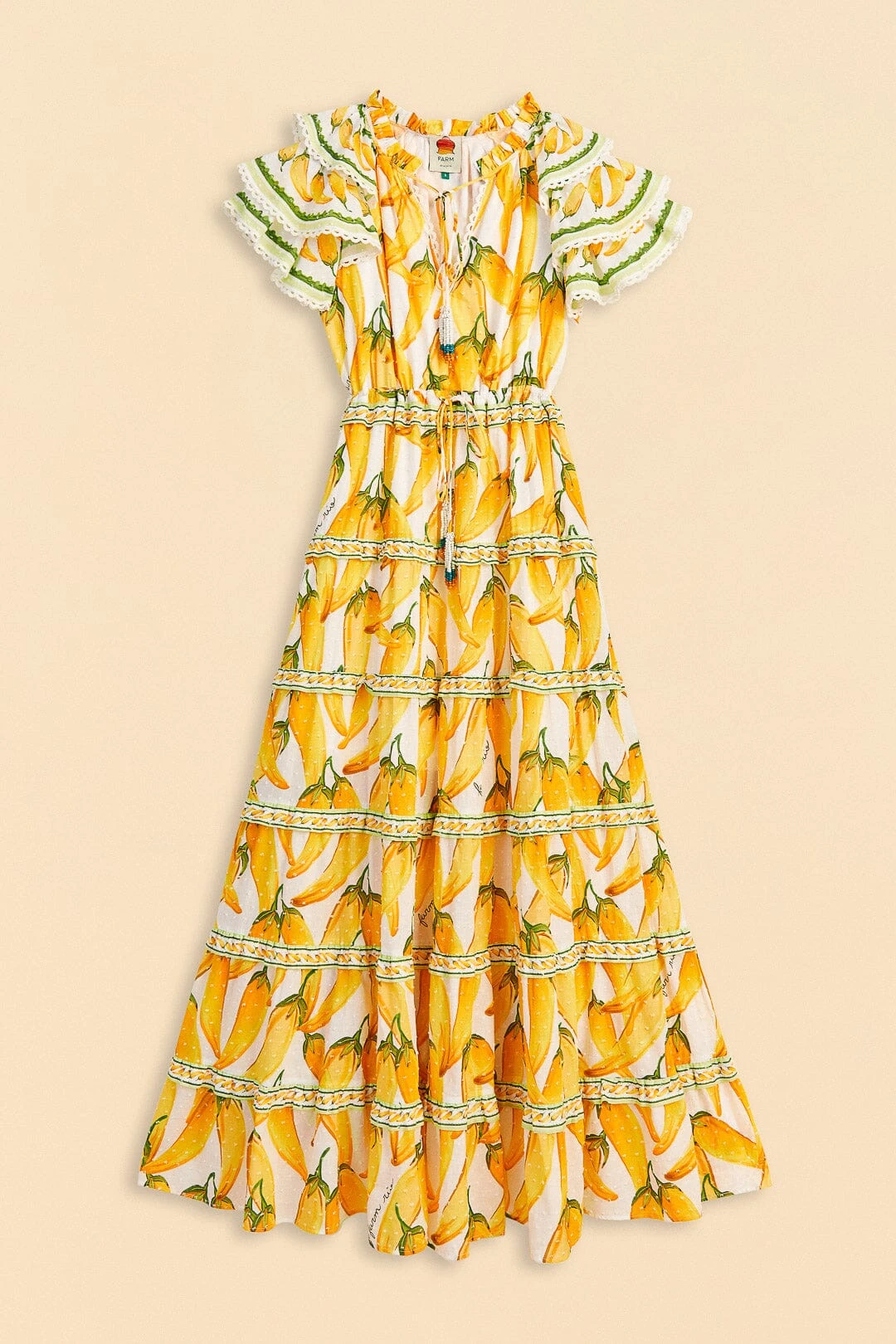 Farm Rio Off-White Peppers Maxi Dress 8 Farm Rio Off-White Peppers Maxi Dress - Image 6