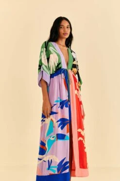 Farm Rio Brasil Bahia Scarves Midi Dress -Farm Rio 309309 03