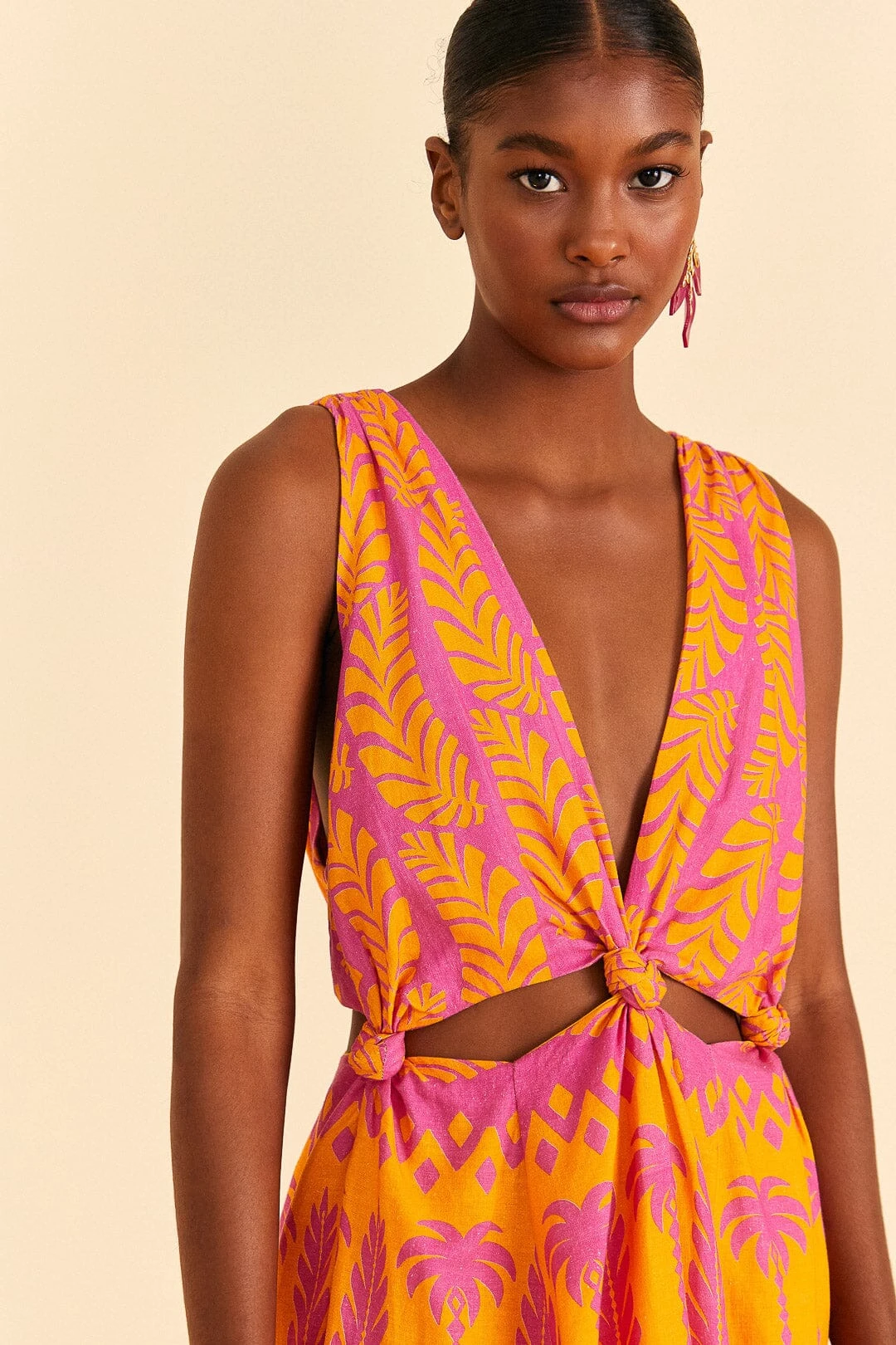 Farm Rio Orange Pineapple Love Mini Dress 4 Farm Rio Orange Pineapple Love Mini Dress - Image 2