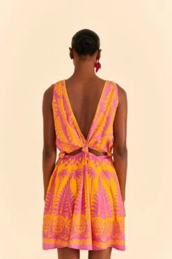 Farm Rio Orange Pineapple Love Mini Dress 9 Farm Rio Orange Pineapple Love Mini Dress -Farm Rio 309321 03