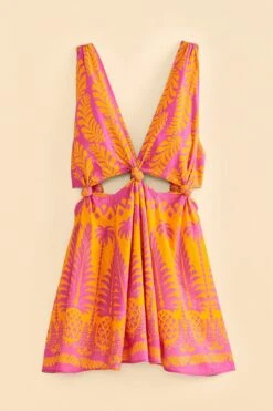 Farm Rio Orange Pineapple Love Mini Dress 10 Farm Rio Orange Pineapple Love Mini Dress -Farm Rio 309321 05