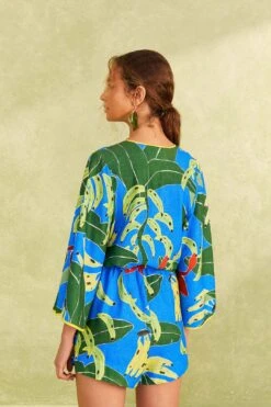 Farm Rio Blue Banana Leaves Romper 11 Farm Rio Blue Banana Leaves Romper -Farm Rio 309327 03
