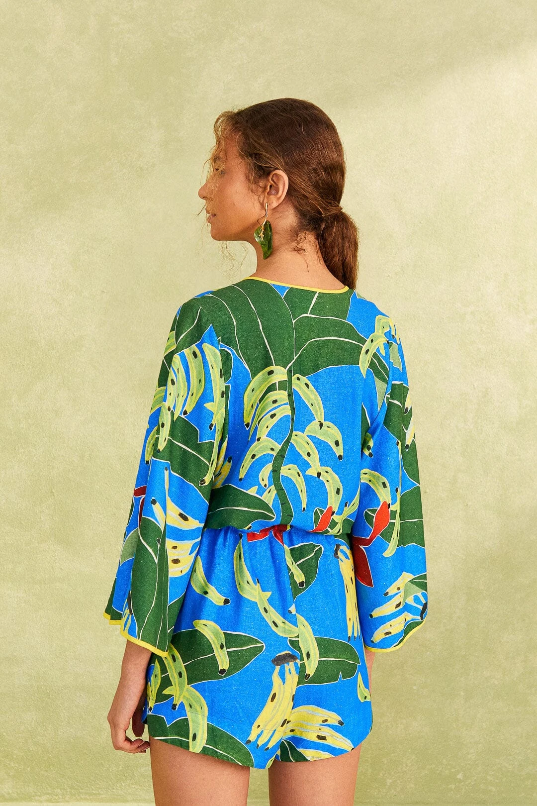 Farm Rio Blue Banana Leaves Romper 6 Farm Rio Blue Banana Leaves Romper - Image 4
