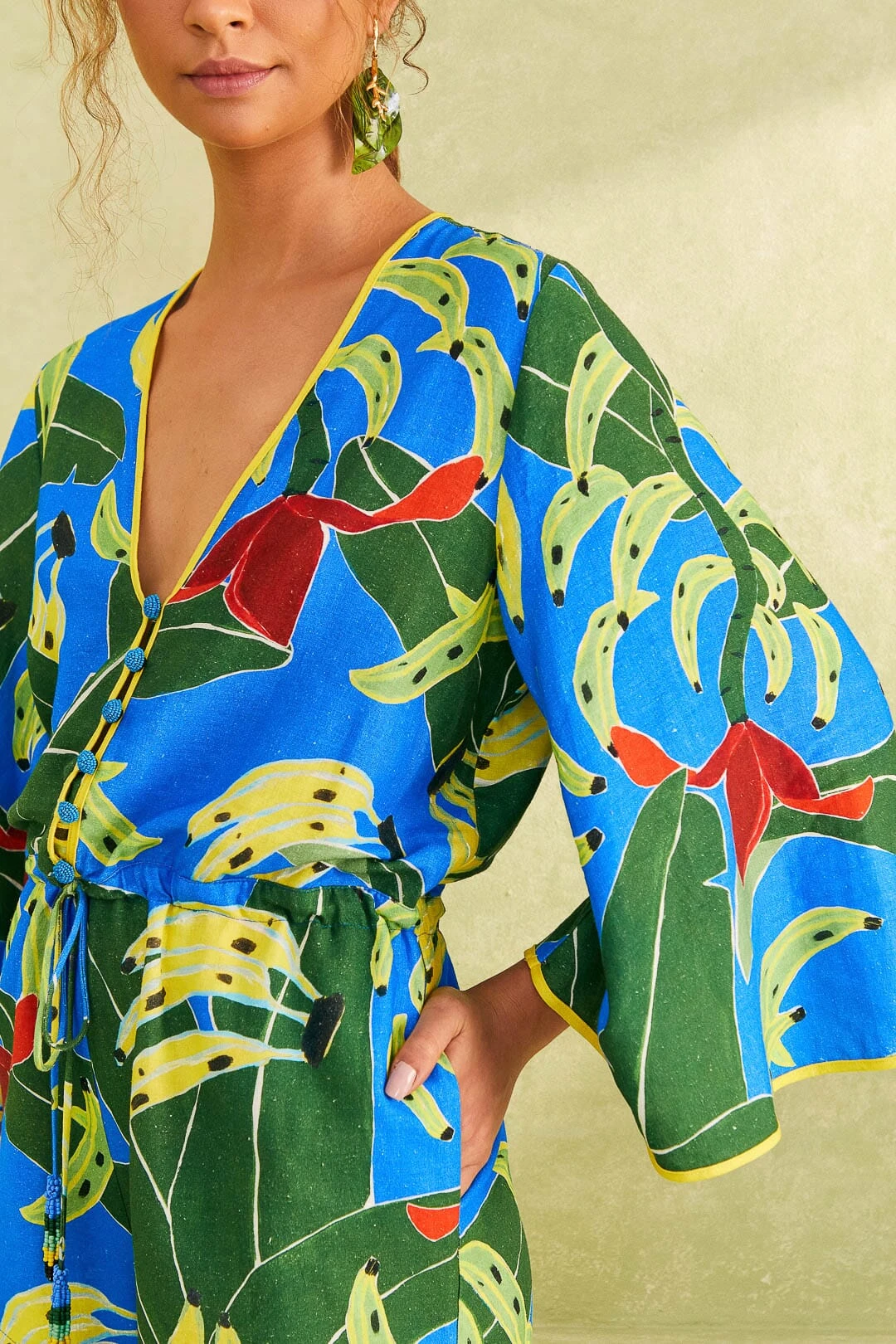 Farm Rio Blue Banana Leaves Romper 4 Farm Rio Blue Banana Leaves Romper - Image 2