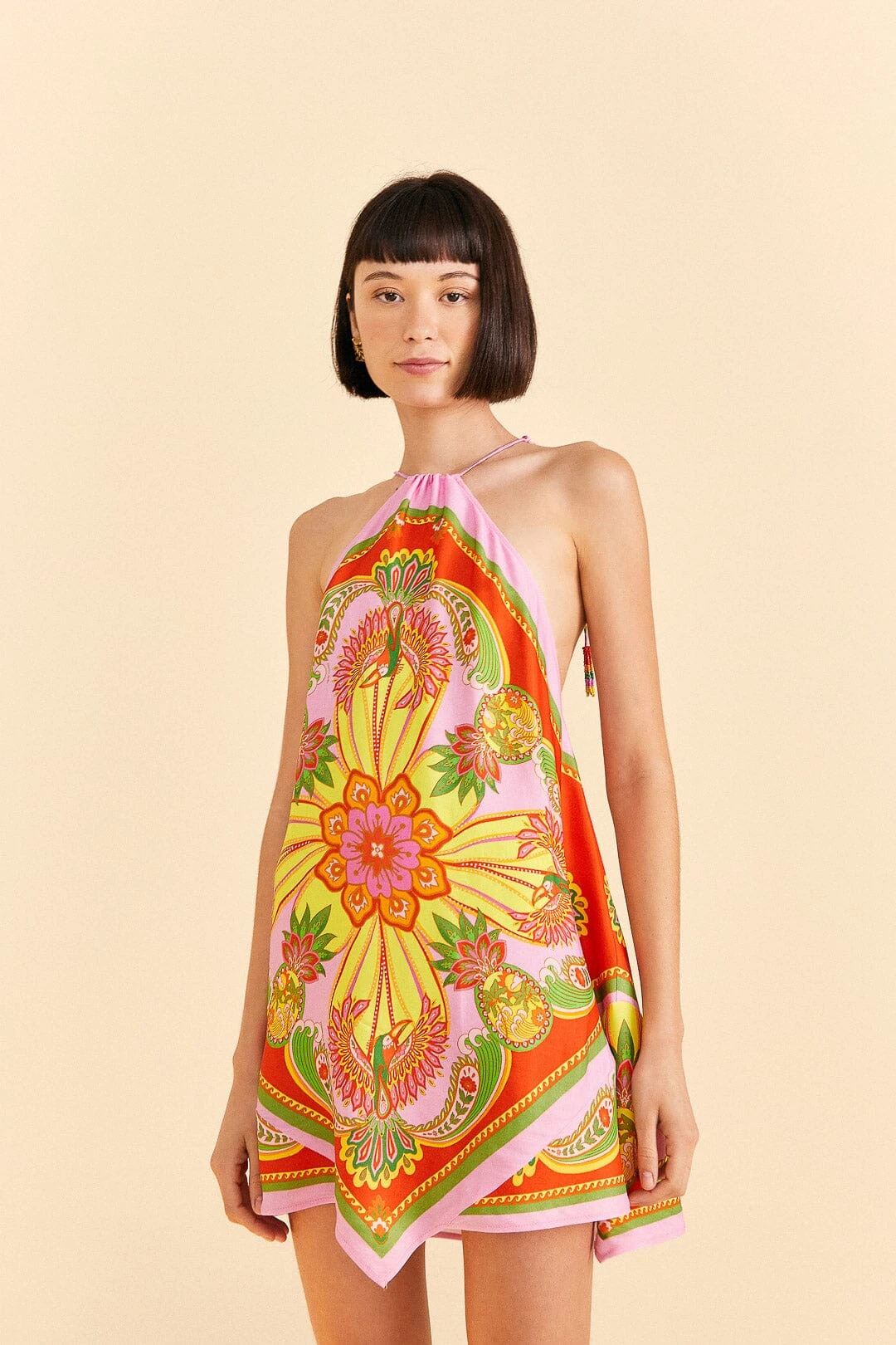 Farm Rio Beach Toucans Scarf Lenzing™ Ecovero™ Viscose Mini Dress 3 Farm Rio Beach Toucans Scarf Lenzing™ Ecovero™ Viscose Mini Dress