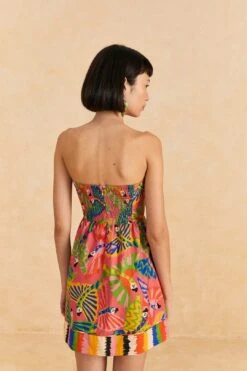 Farm Rio Coral Graphic Macaws Organic Cotton Mini Dress 11 Farm Rio Coral Graphic Macaws Organic Cotton Mini Dress -Farm Rio 309347 04