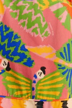 Farm Rio Coral Graphic Macaws Organic Cotton Mini Dress 12 Farm Rio Coral Graphic Macaws Organic Cotton Mini Dress -Farm Rio 309347 05