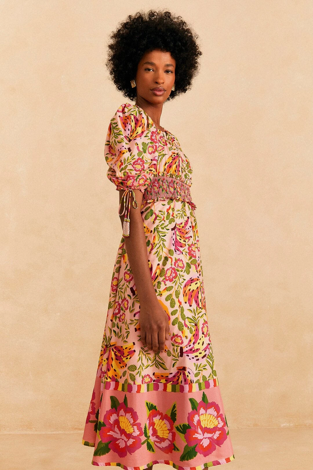 Farm Rio Pink Painted Bananas Midi Dress 4 Farm Rio Pink Painted Bananas Midi Dress - Image 2
