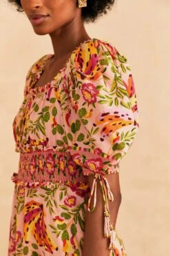 Farm Rio Pink Painted Bananas Midi Dress 10 Farm Rio Pink Painted Bananas Midi Dress -Farm Rio 309358 03