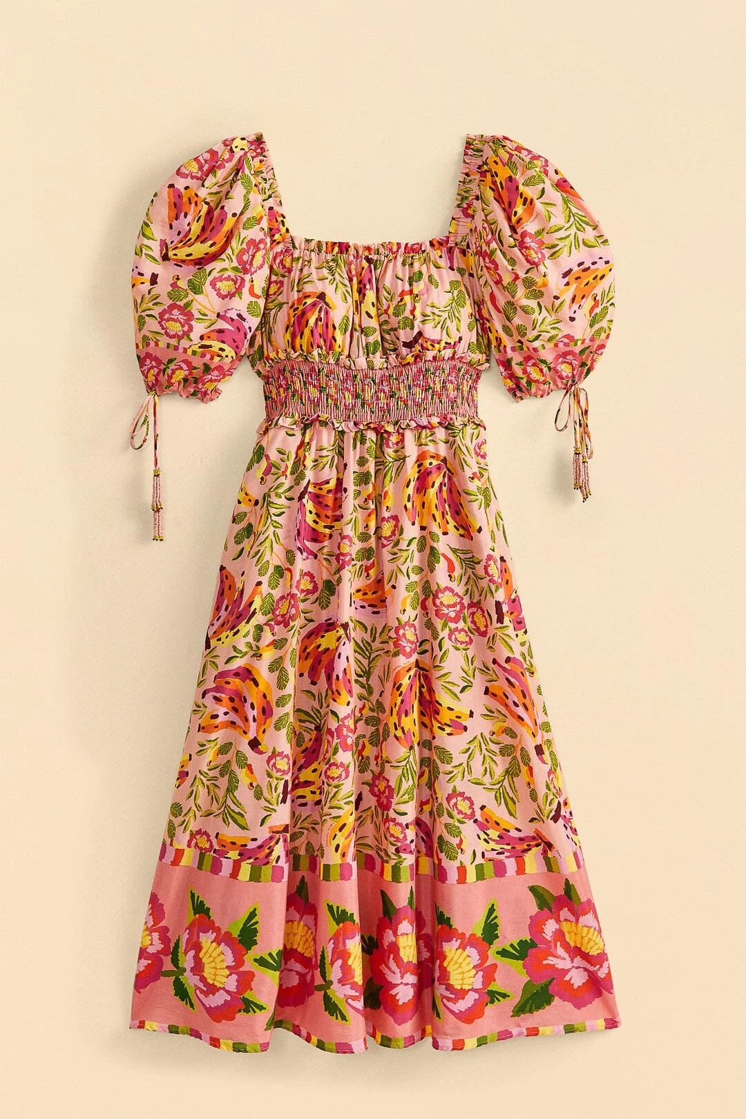 Farm Rio Pink Painted Bananas Midi Dress 8 Farm Rio Pink Painted Bananas Midi Dress - Image 6