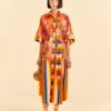 Farm Rio Coral Mixed Graphic Macaws Midi Dress 1 Farm Rio Coral Mixed Graphic Macaws Midi Dress -Farm Rio 309363 01