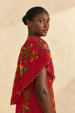 Farm Rio Red Tropical Romance Mini Dress 10 Farm Rio Red Tropical Romance Mini Dress -Farm Rio 309368 03