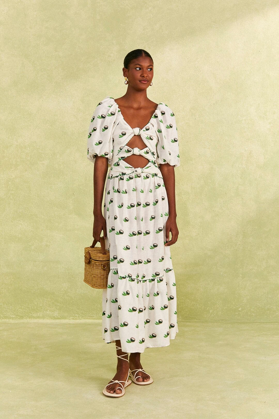 Farm Rio Cross Stitch Coconut Embroidered Midi Dress 3 Farm Rio Cross Stitch Coconut Embroidered Midi Dress