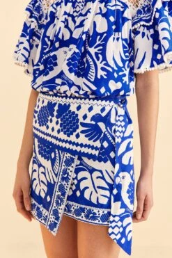 Farm Rio Navy Blue Jungle Scarf Mini Skirt 10 Farm Rio Navy Blue Jungle Scarf Mini Skirt -Farm Rio 309382 03