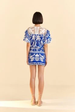 Farm Rio Navy Blue Jungle Scarf Mini Skirt 11 Farm Rio Navy Blue Jungle Scarf Mini Skirt -Farm Rio 309382 04