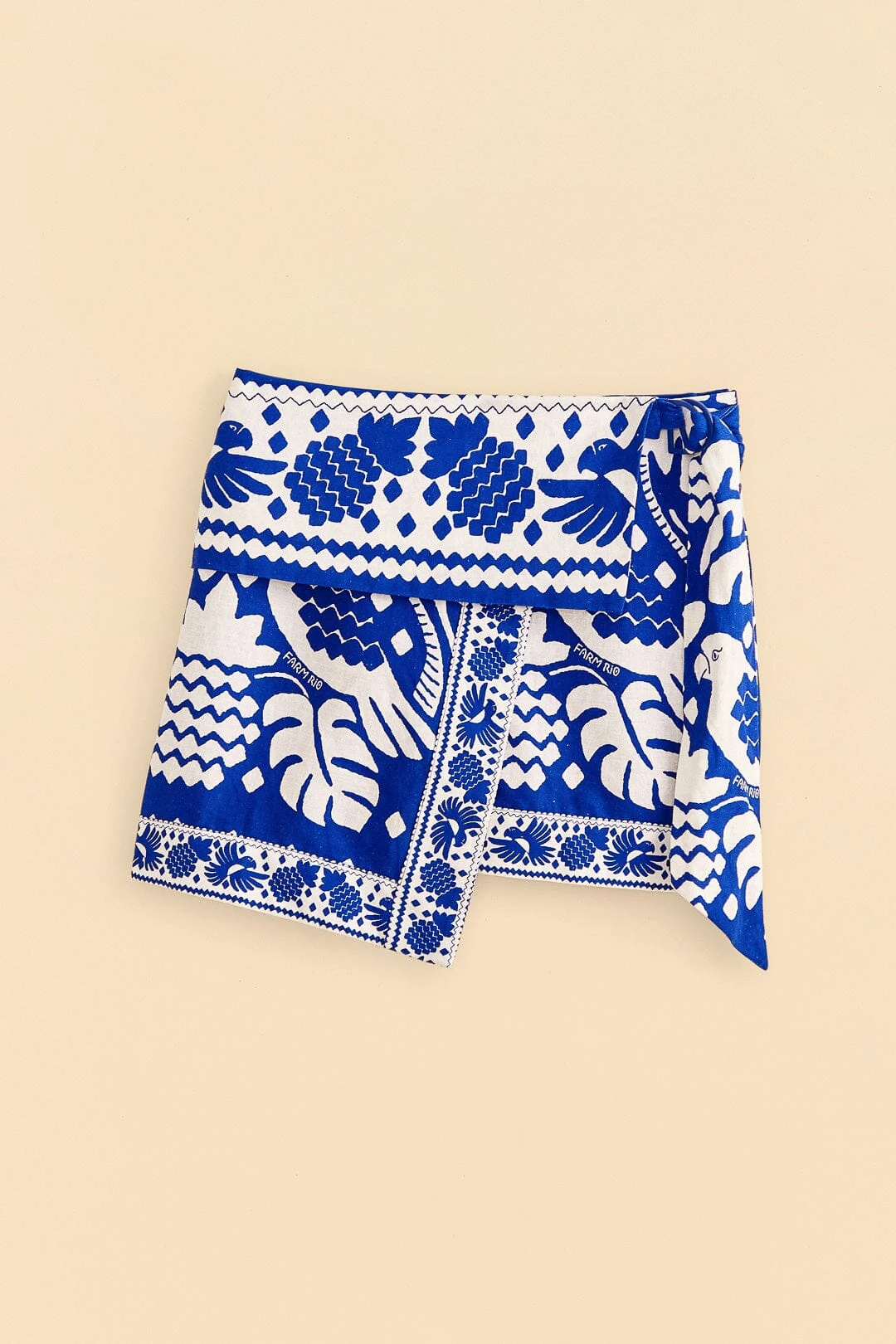 Farm Rio Navy Blue Jungle Scarf Mini Skirt 8 Farm Rio Navy Blue Jungle Scarf Mini Skirt - Image 6