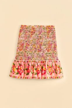 Farm Rio Pink Painted Bananas Smocked Mini Skirt 13 Farm Rio Pink Painted Bananas Smocked Mini Skirt -Farm Rio 309383 06