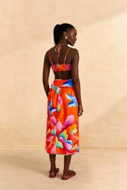 Farm Rio Red Ombre Chita Midi Skirt 11 Farm Rio Red Ombre Chita Midi Skirt -Farm Rio 309389 04