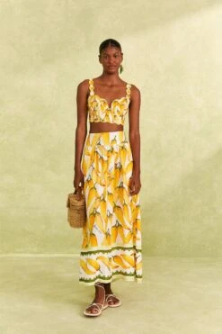 Farm Rio Off-White Peppers Maxi Skirt