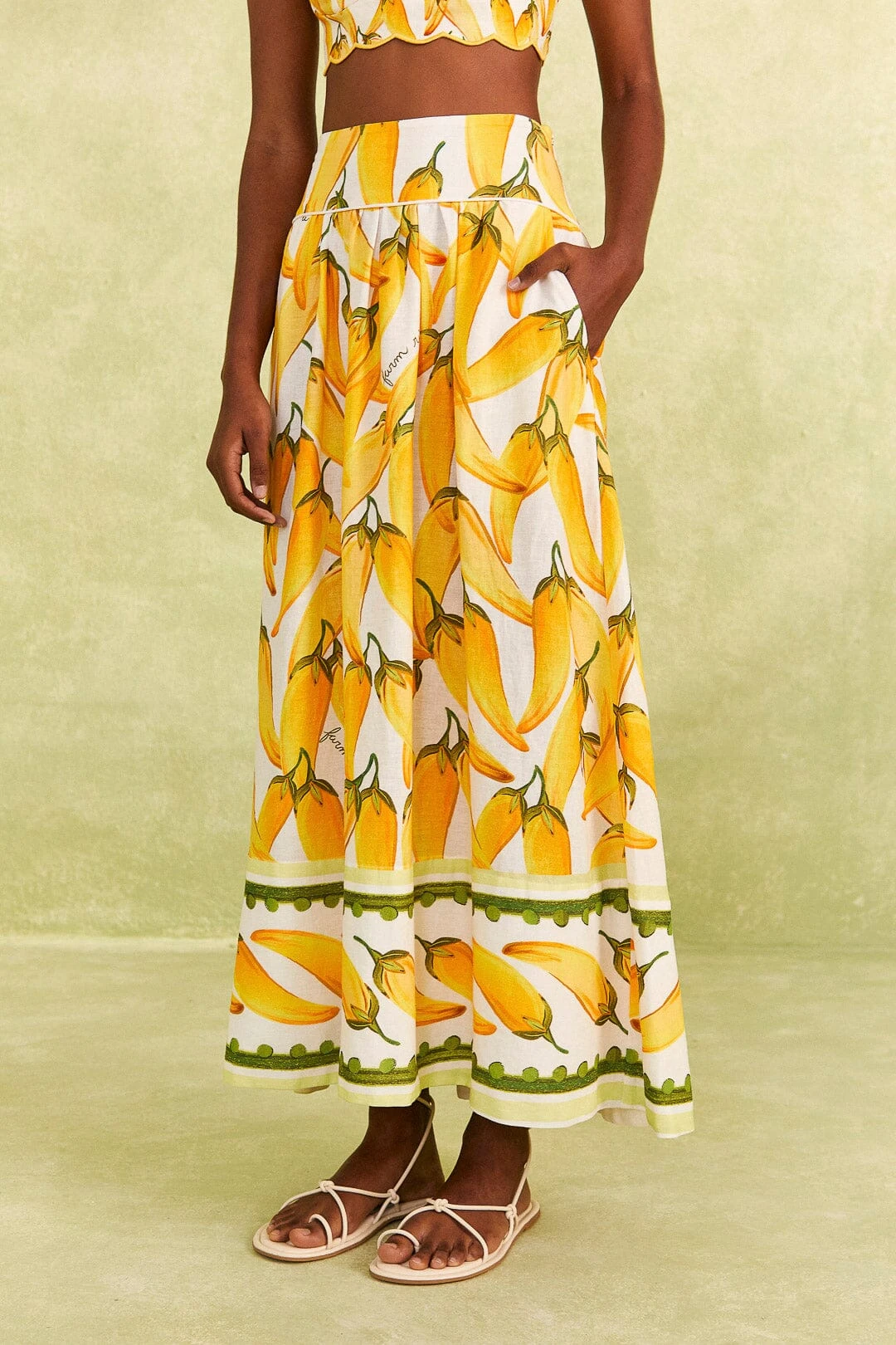 Farm Rio Off-White Peppers Maxi Skirt 5 Farm Rio Off-White Peppers Maxi Skirt - Image 3