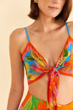 Farm Rio Painted Birds Scarf Top -Farm Rio 309406 03