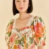 Farm Rio Off-White Macaw Bloom Blouse 2 Farm Rio Off-White Macaw Bloom Blouse -Farm Rio 309414 01
