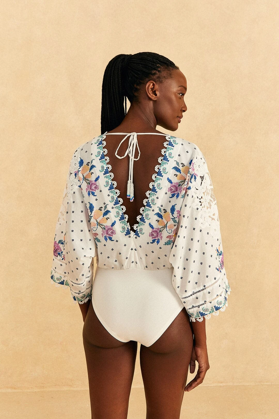 Farm Rio Off-White Romantic Bandanas Bodysuit 5 Farm Rio Off-White Romantic Bandanas Bodysuit - Image 3