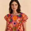Farm Rio Coral Summer Sun Blouse -Farm Rio 309447 01
