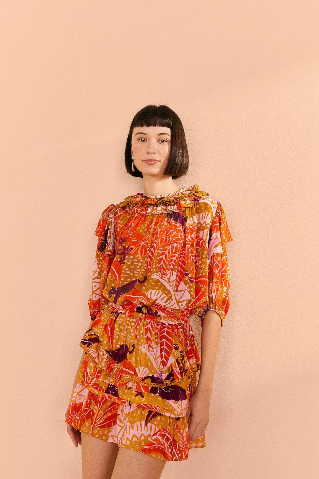 Farm Rio Beige Jungle Panther Mini Skirt 3 Farm Rio Beige Jungle Panther Mini Skirt