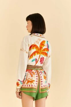 Farm Rio Green Tropical Life Shorts 8 Farm Rio Green Tropical Life Shorts -Farm Rio 309466 03