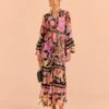 Farm Rio Black Enchanted Nature Midi Dress 1 Farm Rio Black Enchanted Nature Midi Dress -Farm Rio 309488 01