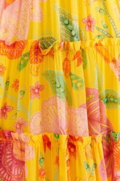 Farm Rio Yellow Macaw Bloom Maxi Dress 12 Farm Rio Yellow Macaw Bloom Maxi Dress -Farm Rio 309490 05