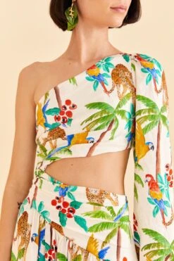 Farm Rio Tropical Paradise One Shoulder Midi Dress 9 Farm Rio Tropical Paradise One Shoulder Midi Dress -Farm Rio 309497 03
