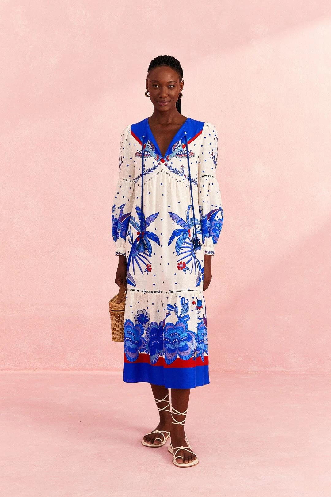 Farm Rio Off-White Jungle Chic Midi Dress 3 Farm Rio Off-White Jungle Chic Midi Dress