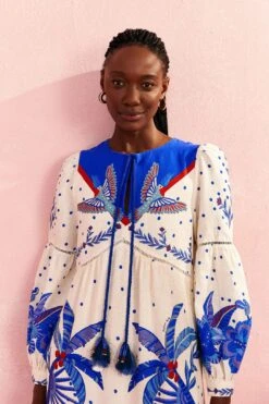 Farm Rio Off-White Jungle Chic Midi Dress 10 Farm Rio Off-White Jungle Chic Midi Dress -Farm Rio 309509 03