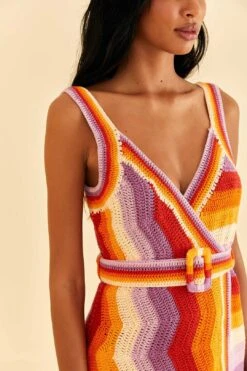 Farm Rio Multi Stripes Crochet Dress -Farm Rio 309551 03