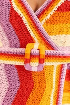 Farm Rio Multi Stripes Crochet Dress -Farm Rio 309551 05