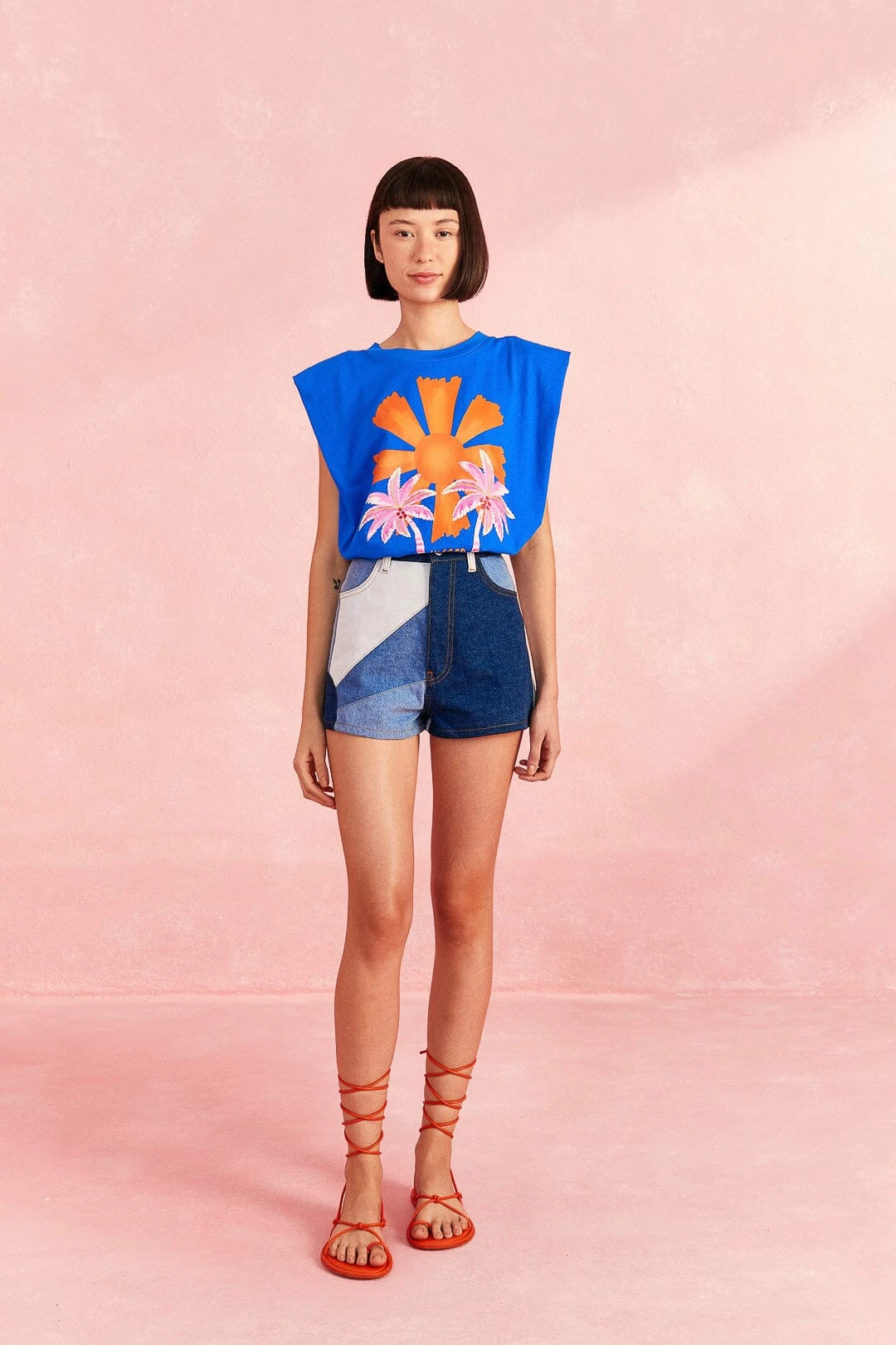 Farm Rio Blue Kissed By The Sun Organic Cotton T-Shirt 4 Farm Rio Blue Kissed By The Sun Organic Cotton T-Shirt - Image 2