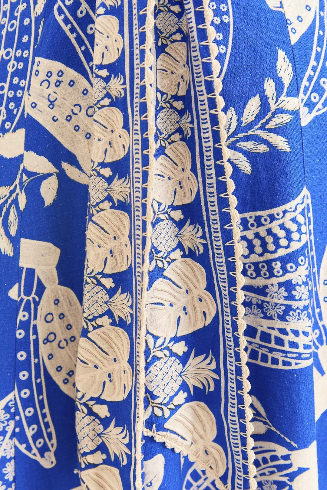 Farm Rio Blue Lace Banana Midi Dress 6 Farm Rio Blue Lace Banana Midi Dress - Image 4