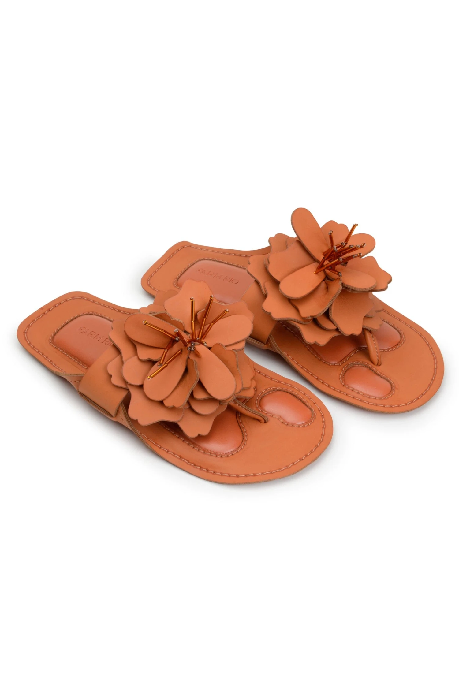 Farm Rio Caramel Flower Flat Sandal 3 Farm Rio Caramel Flower Flat Sandal