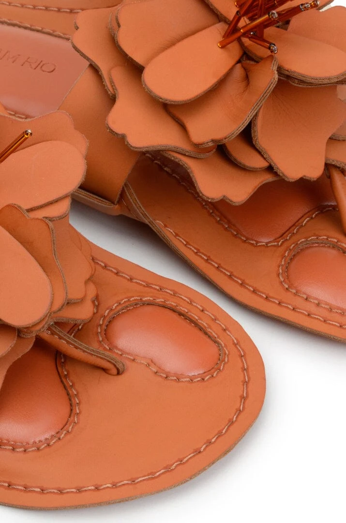 Farm Rio Caramel Flower Flat Sandal 4 Farm Rio Caramel Flower Flat Sandal - Image 2