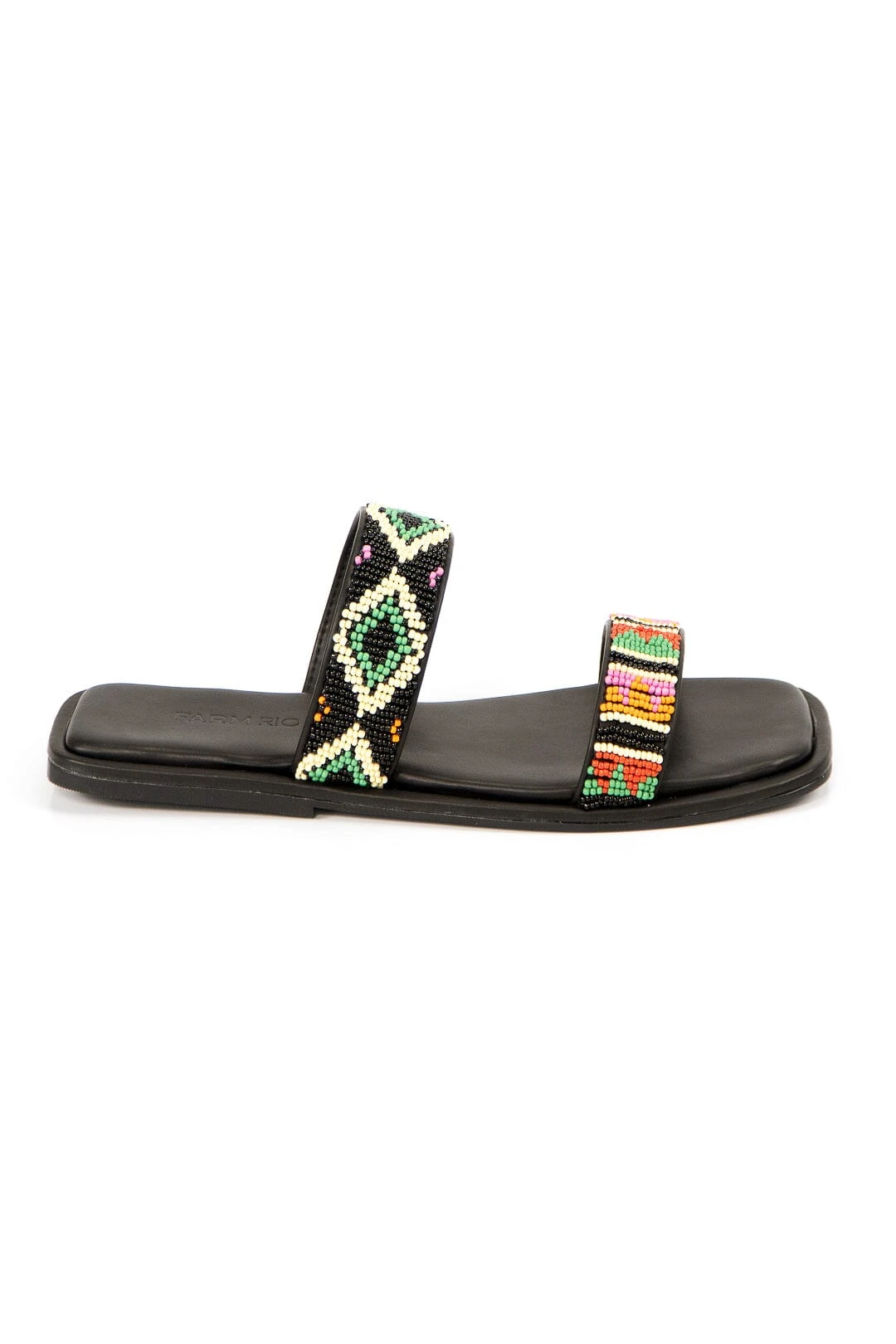 Farm Rio Black Beaded Square Toe Slide Sandal 5 Farm Rio Black Beaded Square Toe Slide Sandal - Image 3