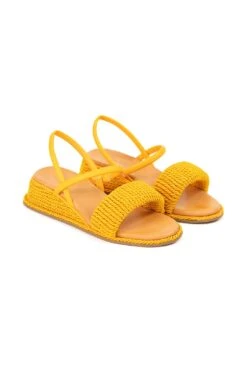 Farm Rio Yellow Wedge Espadrille Sandal