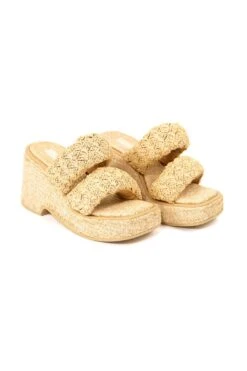 Farm Rio Natural Crochet Puffy Platform Sandal