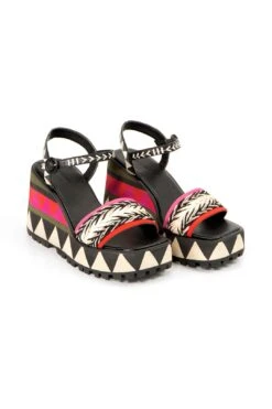 Farm Rio Colorful Graphic Platform Sandal