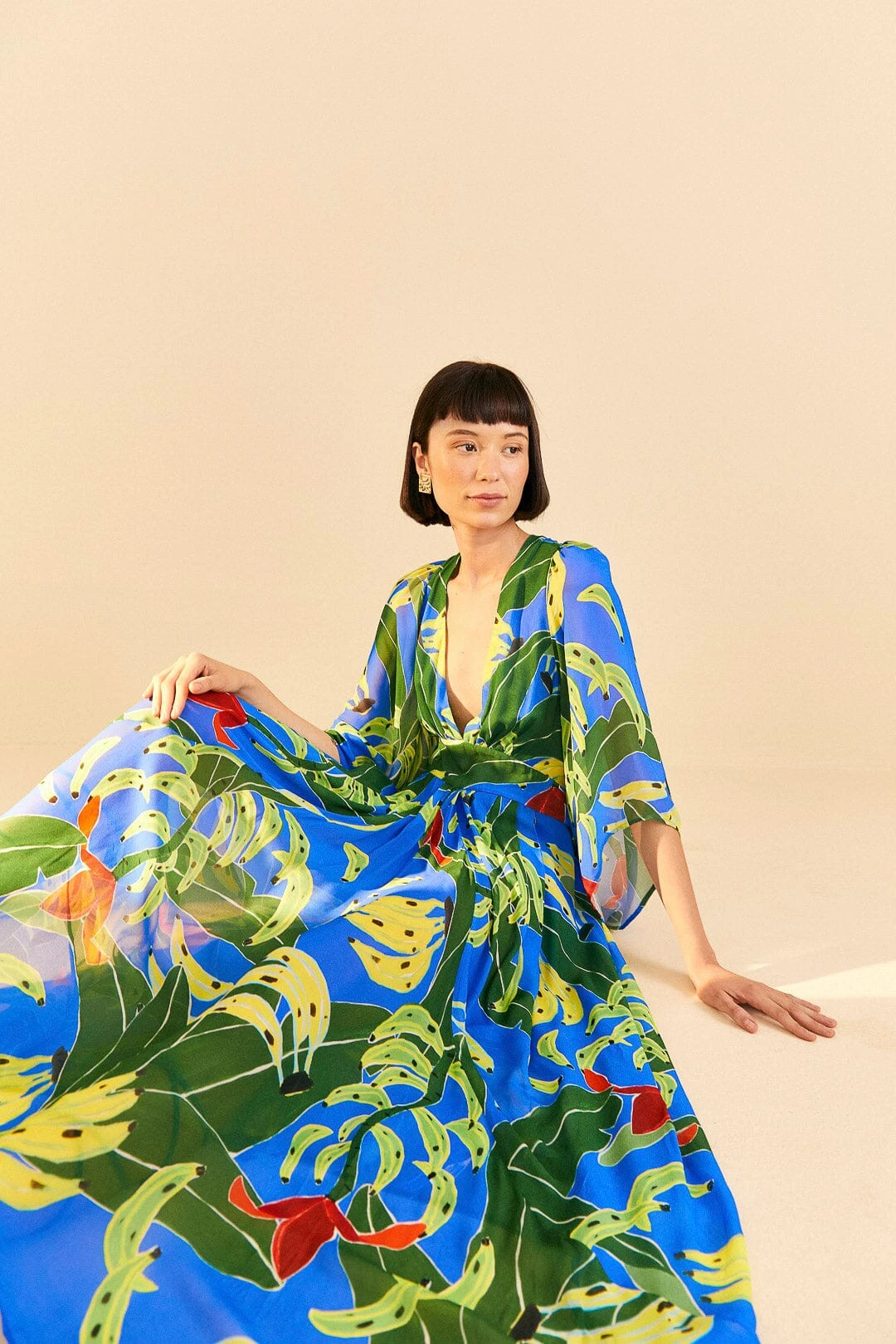 Farm Rio Blue Banana Leaves Maxi Dress 4 Farm Rio Blue Banana Leaves Maxi Dress - Image 2