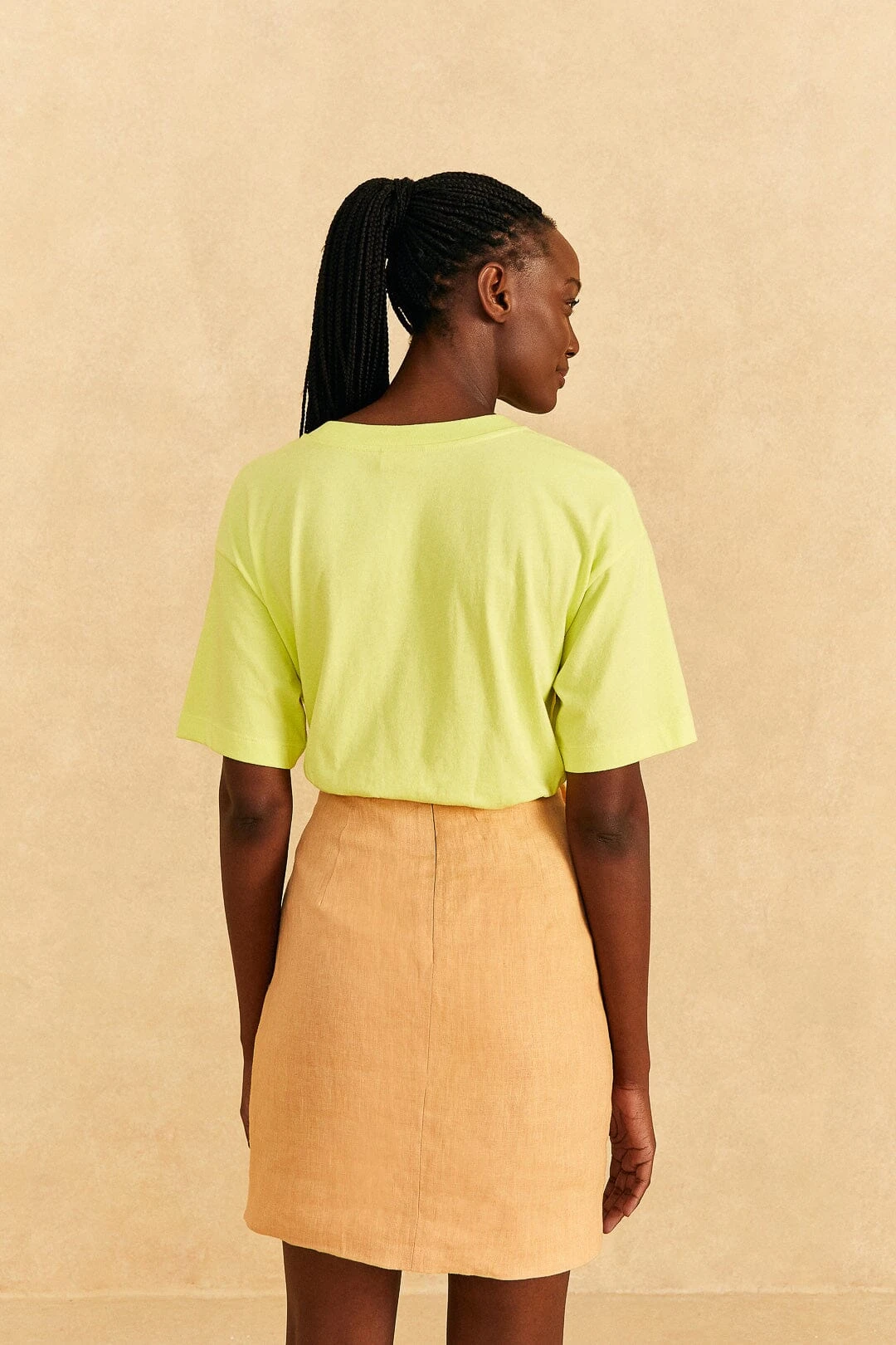 Farm Rio Beige Leaf Organic Cotton Mini Skirt 6 Farm Rio Beige Leaf Organic Cotton Mini Skirt - Image 4